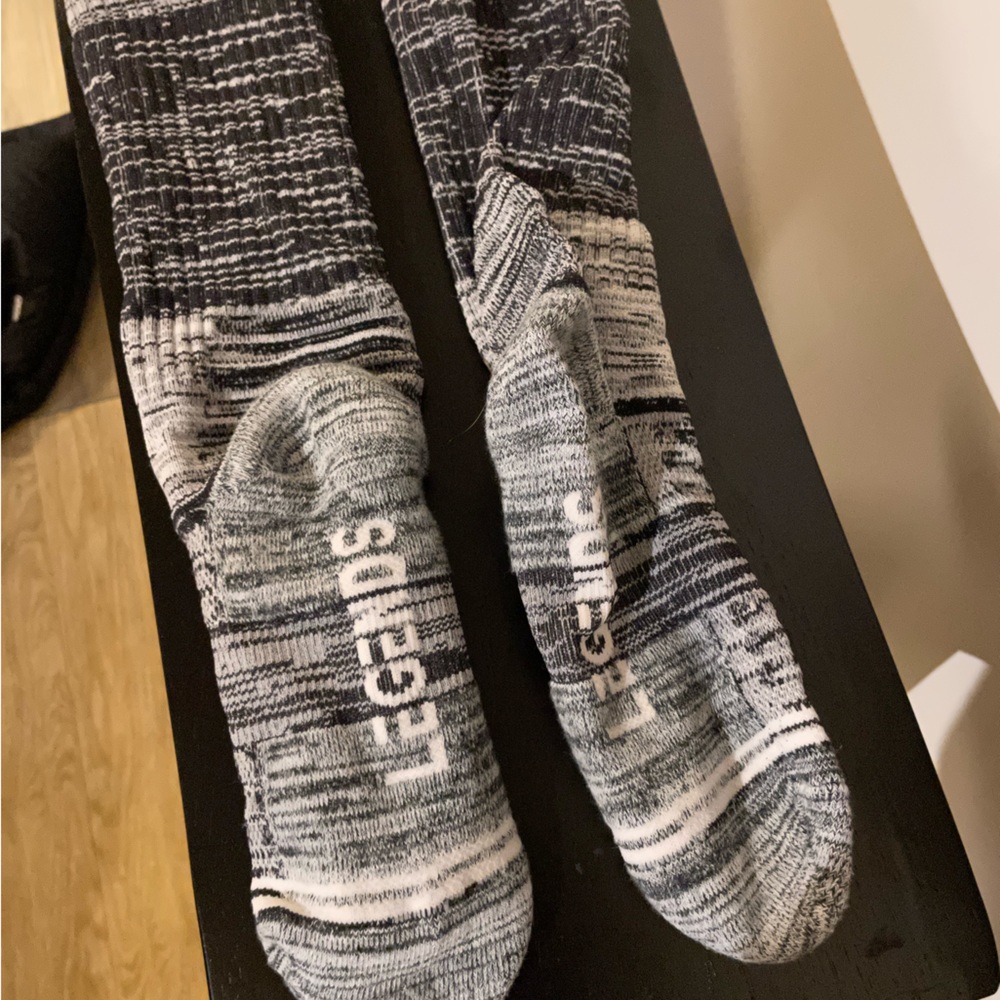 Legends Gray Pattern Performance Premium Workout Socks. Worn Once.
